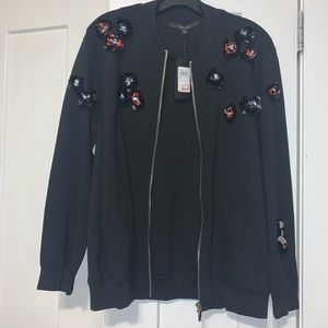 Guess oversized jacket with sequins flowers